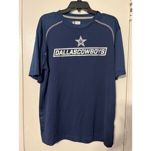 NFL Team Apparel Dallas Cowboys Navy Blue Performance Shirt Mens Large Graphic T